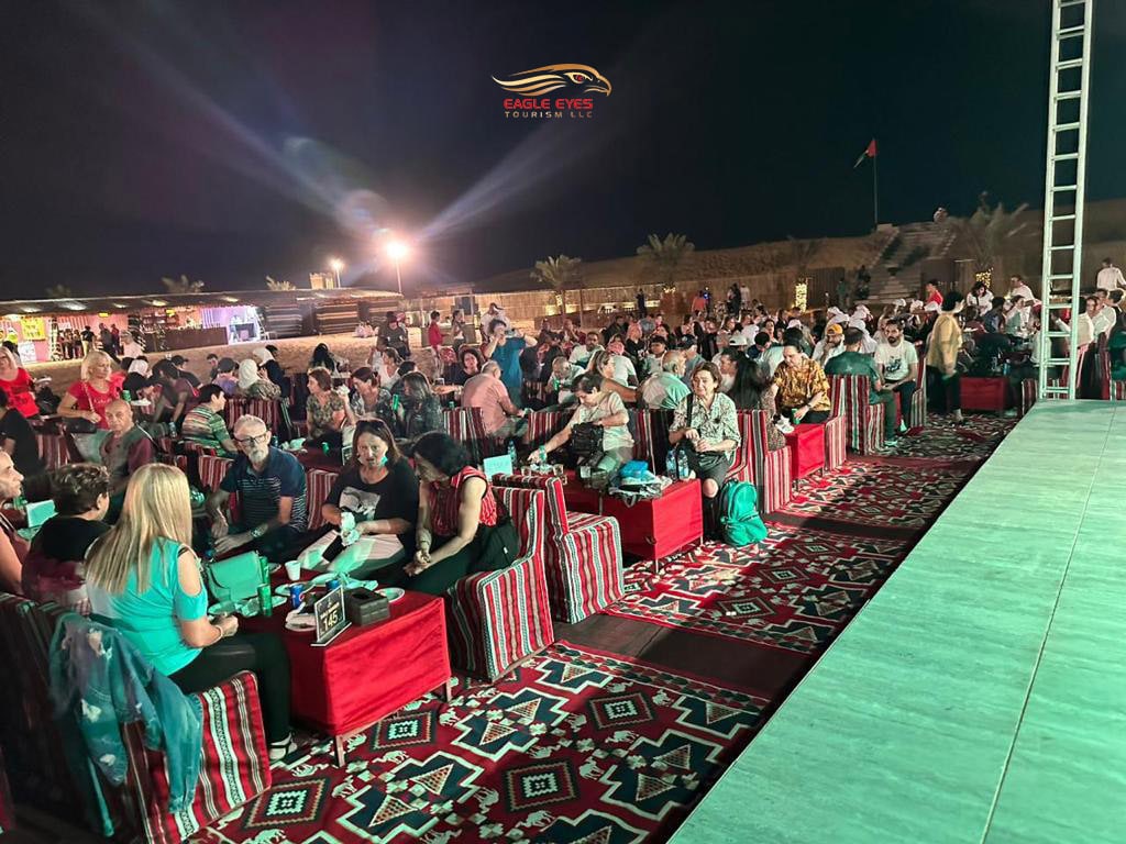 Guests Enjoying BBQ buffet Dinner with Desert Safari Dubai